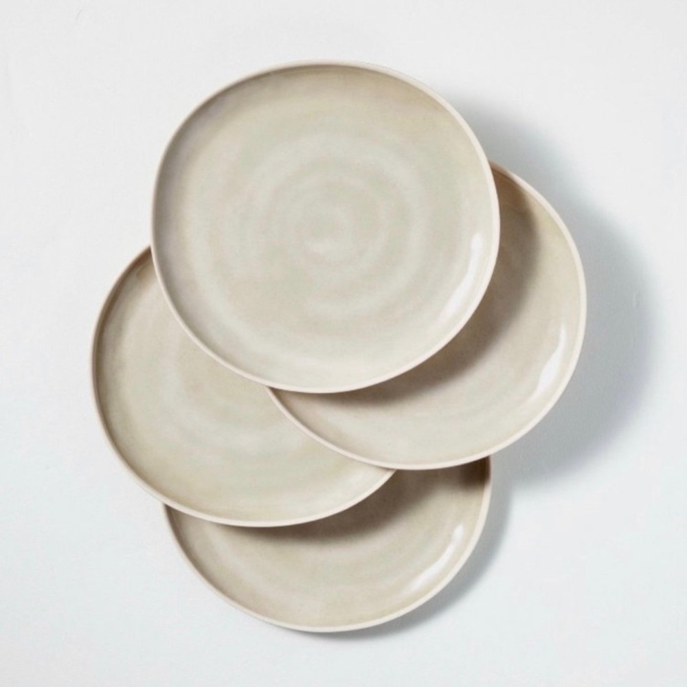 Hearth & Hand Magnolia Bamboo Melamine Cream **SET OF 8** Dinner Plates 11”